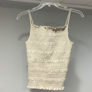 H&M tan / beige shirred top